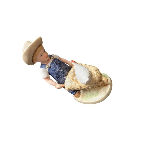 1985 Homco Denim Days Morning Chores Boy Figurine #1501 - Picture 4 of 10